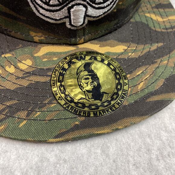 Vintage Farmers Market Hawaii Snapback Hat Embroidered Camouflage - Picture 7 of 8